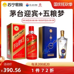 MOUTAI 茅台 中国红迎宾53度酱香白酒500ml 五粮梦52度浓香型500ml1670电商补贴价多少钱？