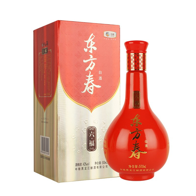 东方春 中粮白酒 东方春六福 42%VOL 500ml 礼盒装 单瓶装拼团价多少钱？