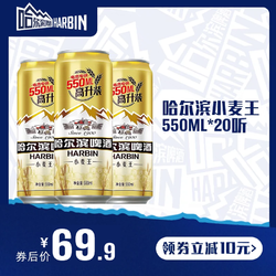 HARBIN 哈尔滨啤酒 小麦王550ml*20听 整箱易拉罐装  官方旗舰店拼团价多少钱？