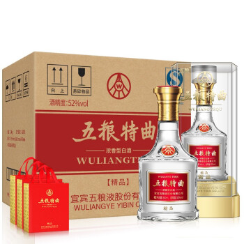 52度五粮液股份 五粮特曲精品 浓香型白酒 52度 500ml*6瓶 整箱装电商卖多少钱？