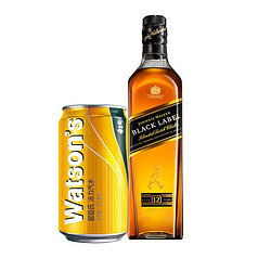 JOHNNIE WALKER 尊尼获加 屈臣氏苏打汽水  330ml*24罐 尊尼获加 黑方 黑牌 12年 调配型 苏格兰 威士忌 700ml最终到手价多少钱？