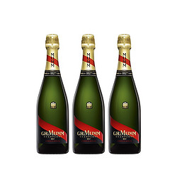 MUMM 玛姆 欧洲直邮G.H.Mumm玛姆红带香槟750ML*3瓶起泡酒高泡法国葡萄酒拼团价多少钱？