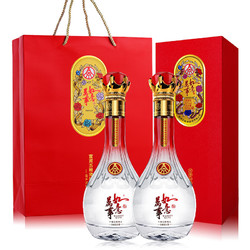 WULIANGYE 五粮液 万事如意精品 水晶瓶 浓香型白酒 2瓶礼袋装 52度500ml*2瓶市场价多少钱？