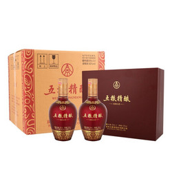 WULIANGYE 五粮液 股份 五粮精酿 中国红 浓香型白酒 52度 500ml*2瓶*3盒 整箱装 印花皮质礼盒市场价多少钱？