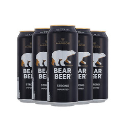 BearBeer 豪铂熊 德国原装进口豪铂熊烈性啤酒500ml*5罐装7.7烈性高度外国啤酒整箱批发价多少钱？