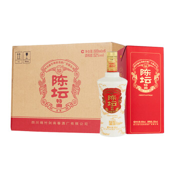 52度剑南春 陈坛特曲 52度 500ml*6瓶 整箱装 浓香型白酒批发价多少钱？