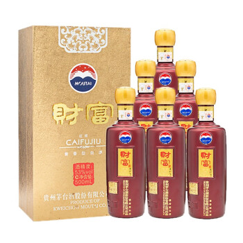 53度贵州茅台股份出品 茅台财富酒红尊 53度酱香型白酒500ml 收藏老酒 整箱6瓶 陈年老酒市场价多少钱？