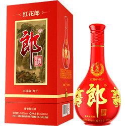 LANGJIU 郎酒 红花郎 红10 第四代 53%vol 酱香型白酒 500ml 单瓶装电商卖多少钱？