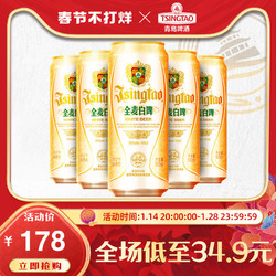 TSINGTAO 青岛啤酒 小麦啤酒 白啤500ml*12听*2箱拼团价多少钱？