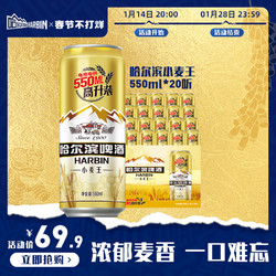 HARBIN 哈尔滨啤酒 小麦王550ml*20听 整箱易拉罐装电商补贴价多少钱？