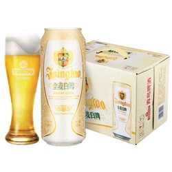 TSINGTAO 青岛啤酒 小麦白啤500ml*12听整箱全麦酿造口感醇正新鲜正品批发价多少钱？