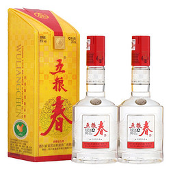 WULIANGYE 五粮液 五粮春45度250ml2瓶正品特价浓香白酒送礼自饮酒水市场价多少钱？