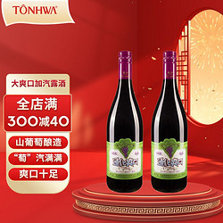 TONHWA 通化葡萄酒 通化 大爽口 山葡萄加汽葡萄酒 7%vol 735ml*2瓶 新老包装随机发拼团价多少钱？