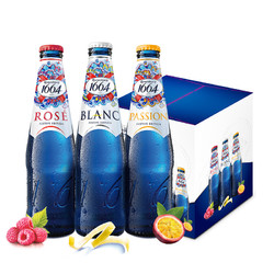 Kronenbourg 1664凯旋 1664白啤桃红百香果味小麦啤酒330ml*9瓶混合装拼团价多少钱？