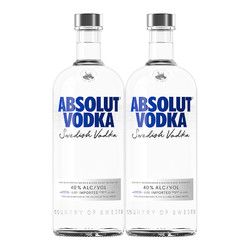 ABSOLUT VODKA 绝对伏特加 ABSOLUT绝对伏特加原味1000ml*2瑞典进口正品洋酒调酒基酒组合装包邮价多少钱？