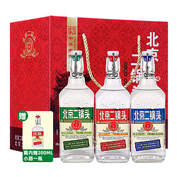 YONGFENG 永丰牌 白酒42度北京二锅头出口型小方瓶500ml*6瓶清香型三色箱装市场价多少钱？