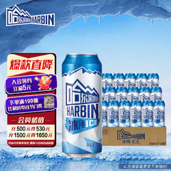 HARBIN 哈尔滨啤酒 哈尔滨牌冰纯啤酒 清洌带感 500ml*18听 啤酒整箱最终到手价多少钱？