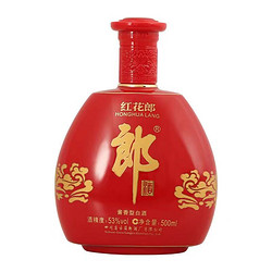 LANGJIU 郎酒 红花郎 红钻 53度 酱香型白酒 500ml 单瓶装电商卖多少钱？