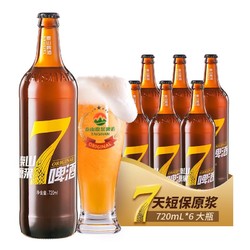 taishan 泰山原浆啤酒 7天鲜啤 原浆啤酒 720ml*6瓶拼团价多少钱？