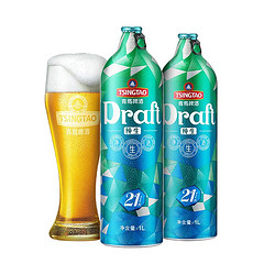 TSINGTAO 青岛啤酒 21天水晶纯生11度1L*4桶礼盒装拼团价多少钱？