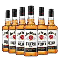 JIM BEAM 金宾 波本威士忌 美国进口洋酒单支装  白占边750ml*6瓶价格多少钱？