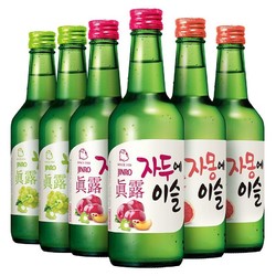 Jinro 真露 烧酒13°青葡萄 李子 西柚 360ml*6瓶混合装 韩国进口价格多少钱？