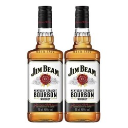 JIM BEAM 金宾 白占边 波本威士忌 750ml*2瓶 双支装行情价多少