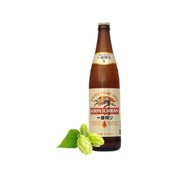 KIRIN 麒麟 日本KIRIN/麒麟一番榨啤酒600ml*12瓶清爽麦芽大瓶啤酒瓶装整箱行情价多少