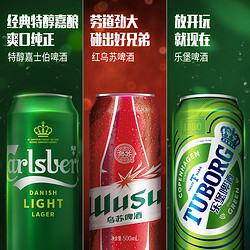 Carlsberg 嘉士伯 啤酒组合 风花雪月3罐 1664桃红3罐 共500ml*6罐市场价多少钱？