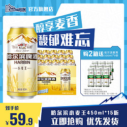 HARBIN 哈尔滨啤酒 小麦王450ml*15听 装整箱易拉罐罐装官方旗舰店电商卖多少钱？